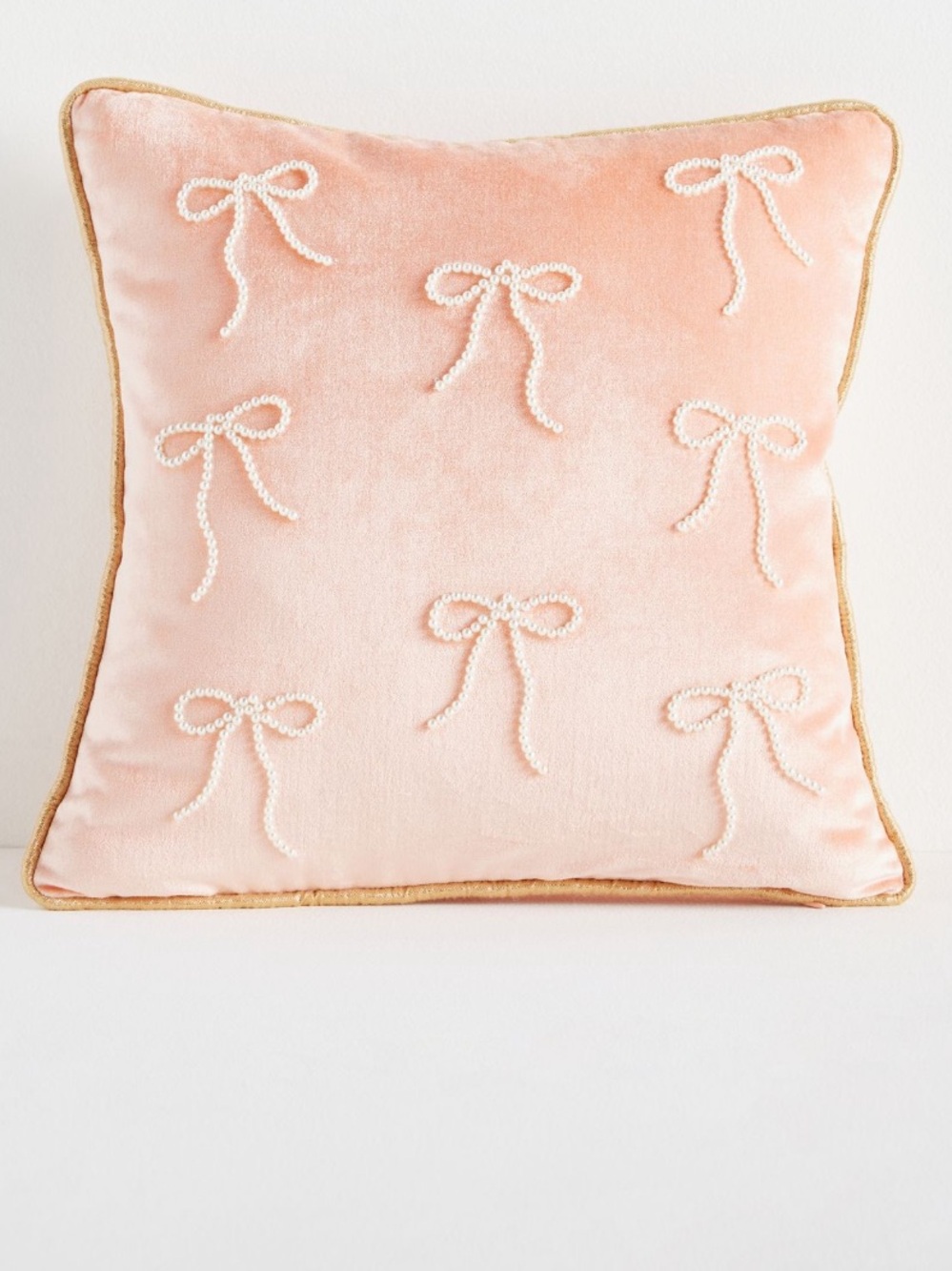 Anthropologie Coretta Mini Beaded Velvet Pillow
